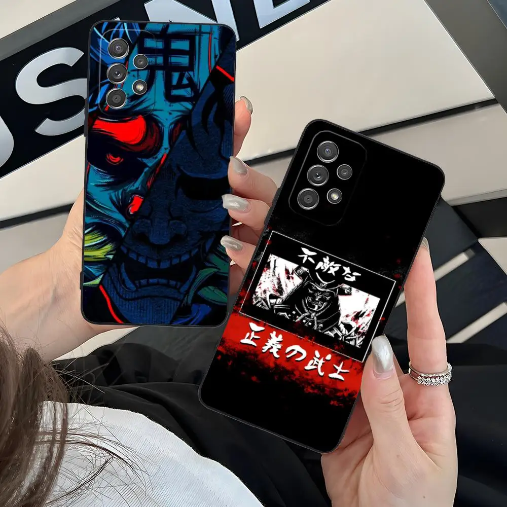 Hannya الساموراي المحارب قضية الهاتف لسامسونج غالاكسي A56 55 54 53 52 51 36 35 34 23 16 15 5G غطاء ملون جميل الهاتف الذكي #4