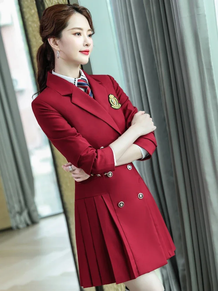 Autunno Inverno Insegnante dell'asilo Abito Occupazione Alla moda Elegante Uniforme da donna Set di abiti da lavoro per insegnanti professionisti