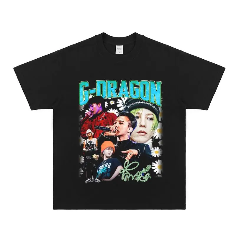 G Dragon T Shirt Fashion Hip Hop G-DRAGON Print T-shirt Kpop GD POWER Übermensch Tops Men Women Summer Cotton Short Sleeve Tee view 2