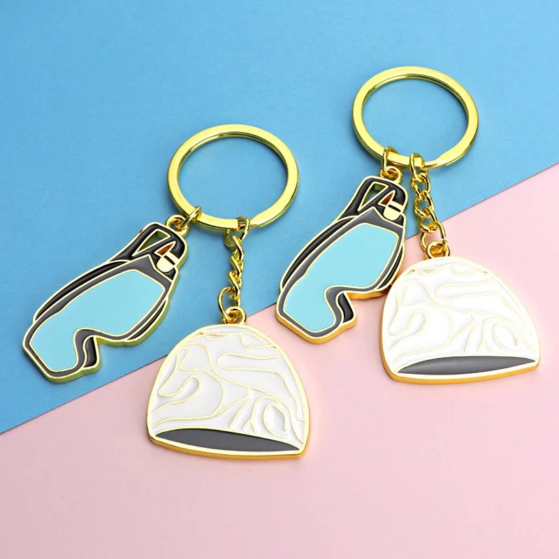 Imitation Enamel Swimming Goggles Caps Car Keychain Pendant Zinc Alloy Car Gadget Key Rings Accessories Exquisite Jewelry