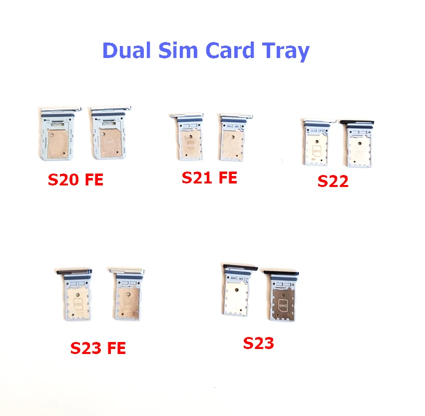 50Pcs Dual Sim Card Tray  Micro SD Holder Nano Slot Replacement Part For Samsung Galaxy S20 FE S21 FE S23 FE