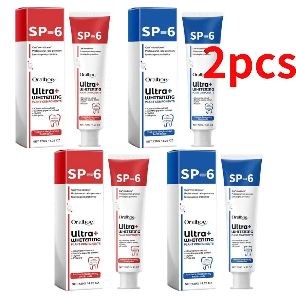 

2pcs Sp-6 Probiotic Toothpaste Brightening Stain Removing Probiotic Toothpaste Fresh Breath Teeth Whiten Toothpaste Wholesale