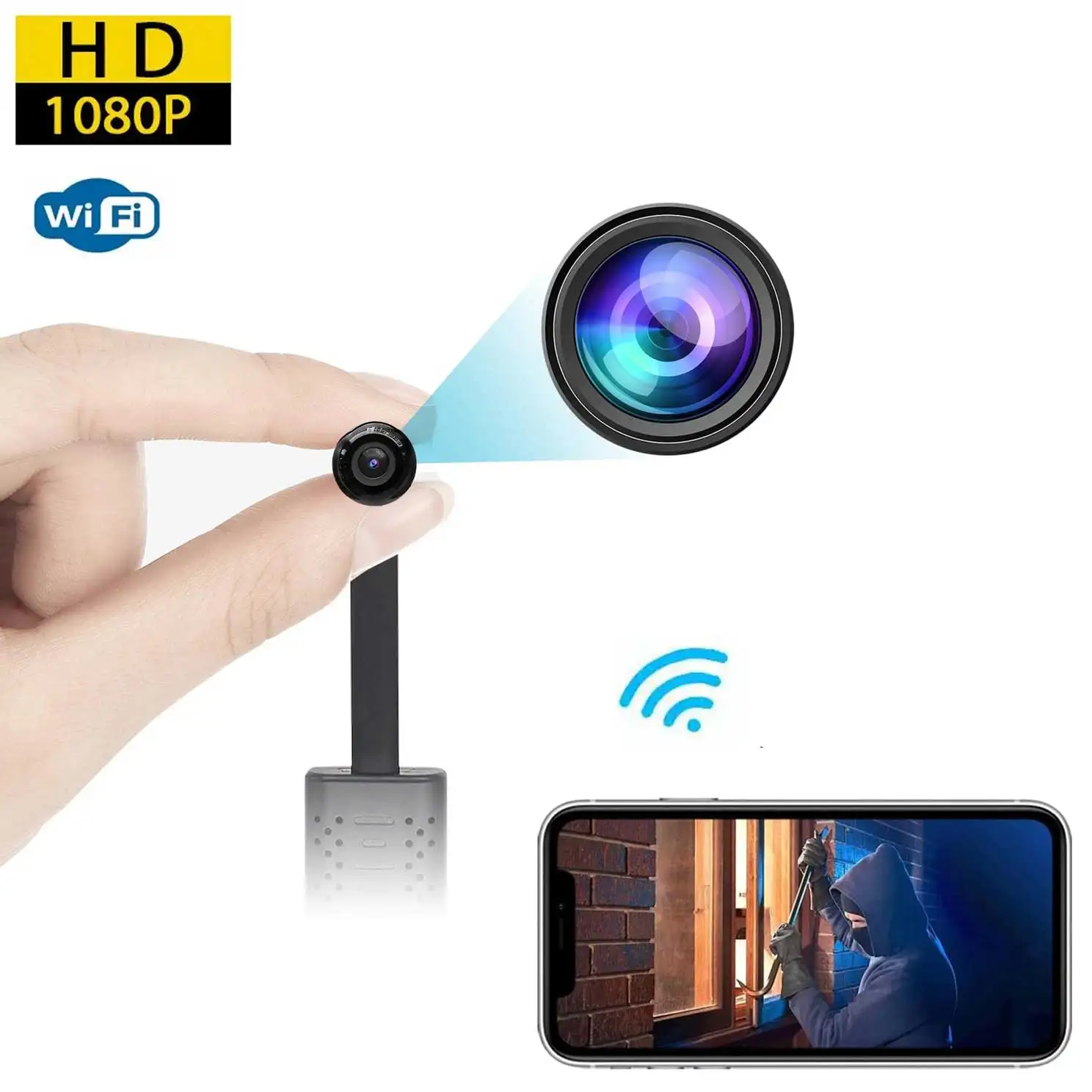 Smallest USB Mini Camera HD1080P WiFi Security Cam For Baby Monitor with Motion Detection Cloud Storage for Security Hidden Card