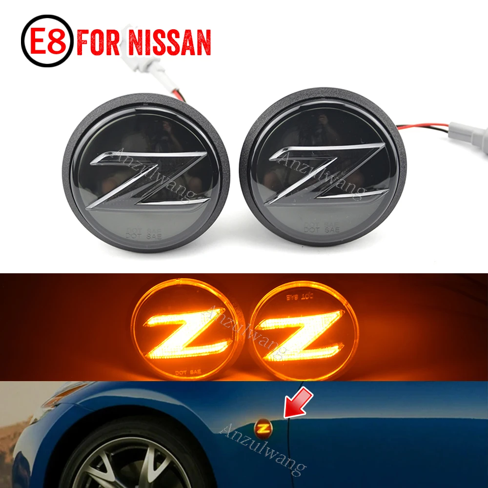 

2X Led Dynamic Z Логотип, боковой маркер, Задний сигнал, последовательный указатель для Nissan 370Z Z34 2009-2020 350Z Z33 2003-2009, аксессуары