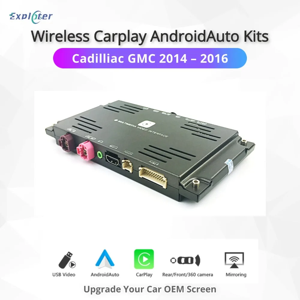 Wireless Apple CarPlay AirPlay Android Auto for GM Cadilliac 2014-2017 XTS ATS SRX CTS XT5 GMC Yukon Front Camera