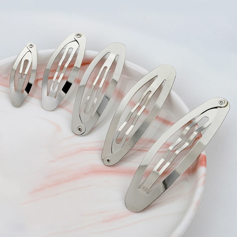 20 sztuk metalowe spinki do włosów 40/50/60/70/80mm puste owalne spinki baza do tworzenia biżuterii DIY Barrette Hairgrip Hairclip akcesoria