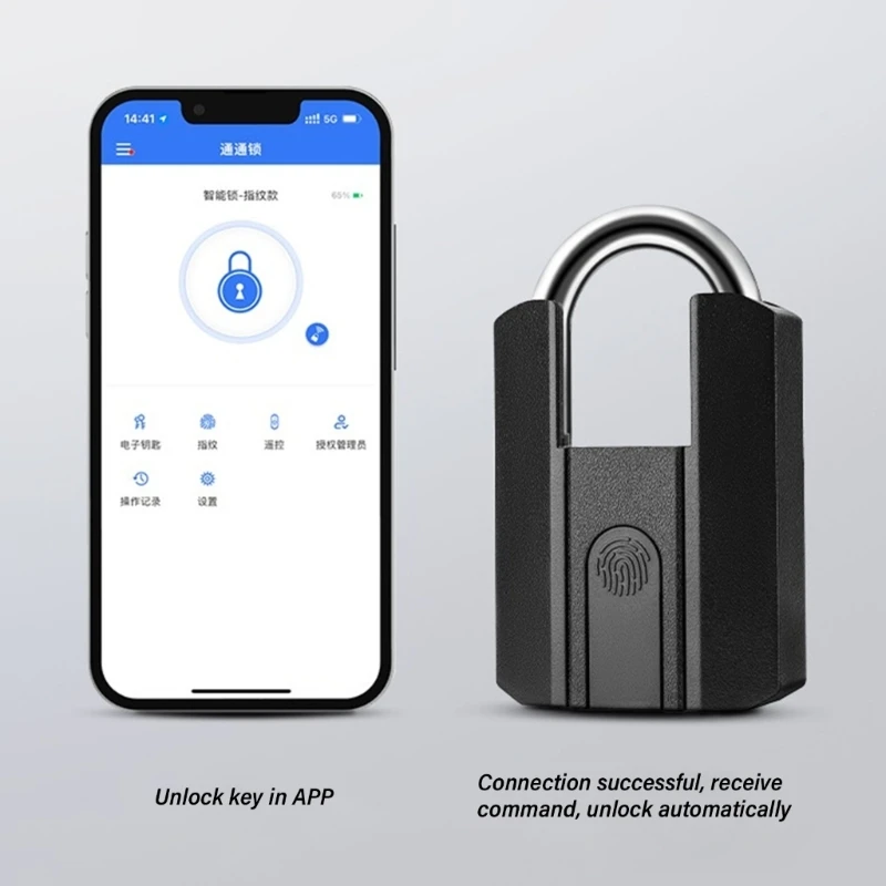 Advanced Fingerprint Lock Small Fingerprint Padlock Simple Installs for Safe QXNF