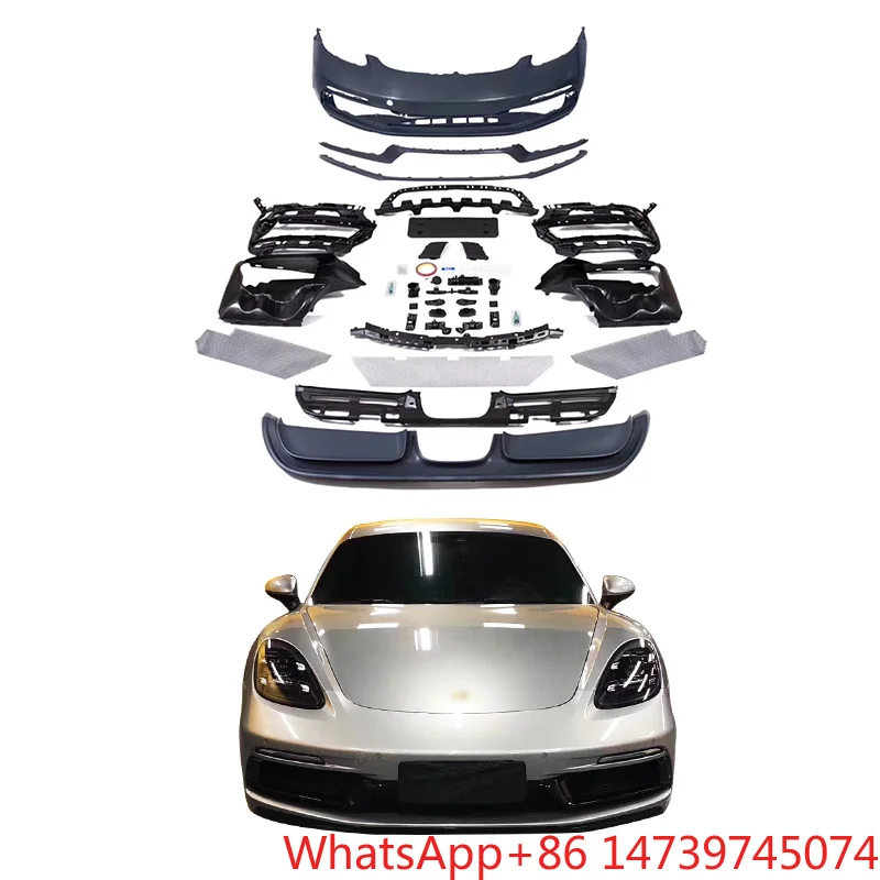 2016-2023 718 Boxster GTS Style Body Kit Front Rear Bumper Rear Grille Aero Upgrade PartsOld To New Facelift Body Kit