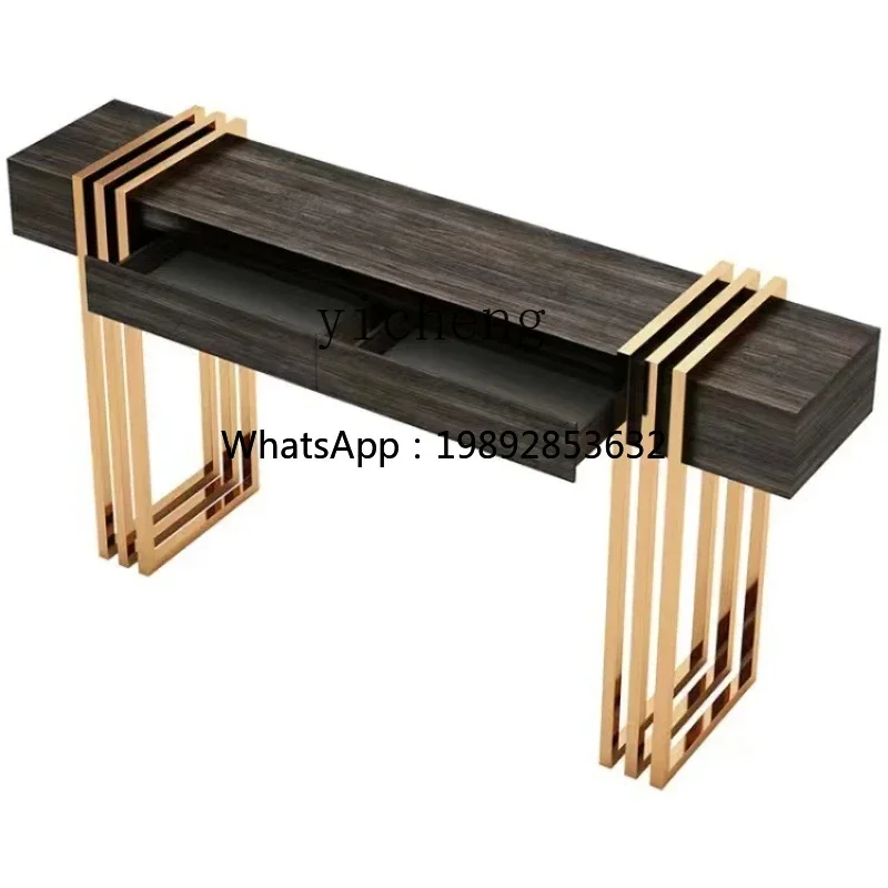 Z1 Entrance Table Simple Household Partition Corridor Square Entrance Table Stainless Steel Tripod Storage Table