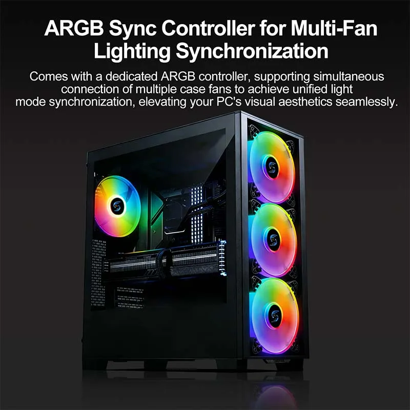 120mm PC Case Fan RGB Cooling Fan Cpu Cooler Fan Wireless 4Pin PWM LED Case Fans Computer Case Fan Chassis Cooling Ventilador view 3