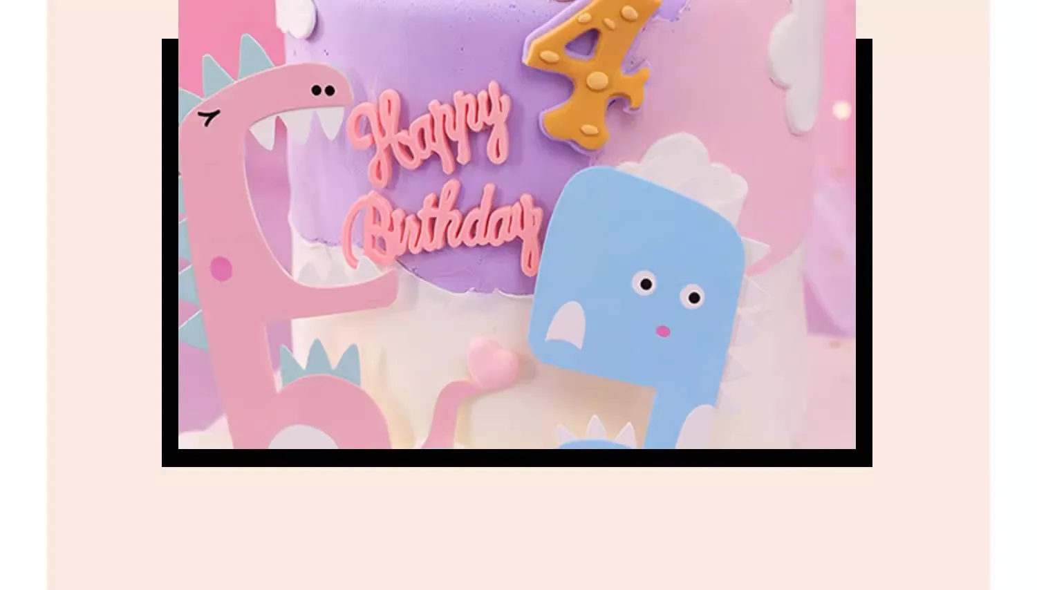 Rosa Mädchen Geburtstag Kuchen Topper Cartoon Jurassic Dinosaurier süße Baby Dusche alles Gute 1. Jahre alt Geburtstag Party Kuchen Dekorationen – Detail 4