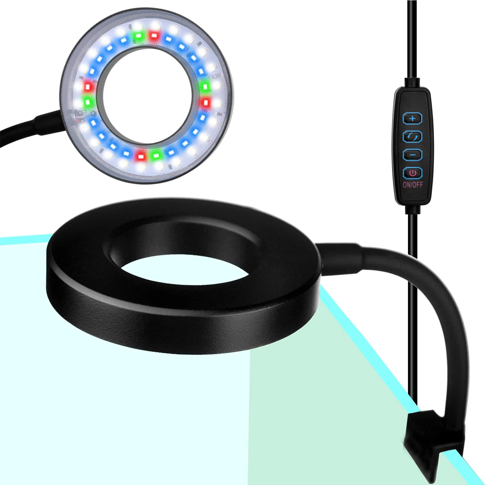 Small Aquarium Light Clip On Aquarium Light for 1 to 3 Gal Fish Tank Light Clip with 3 Lighting Modes & 10 Brightness Levels