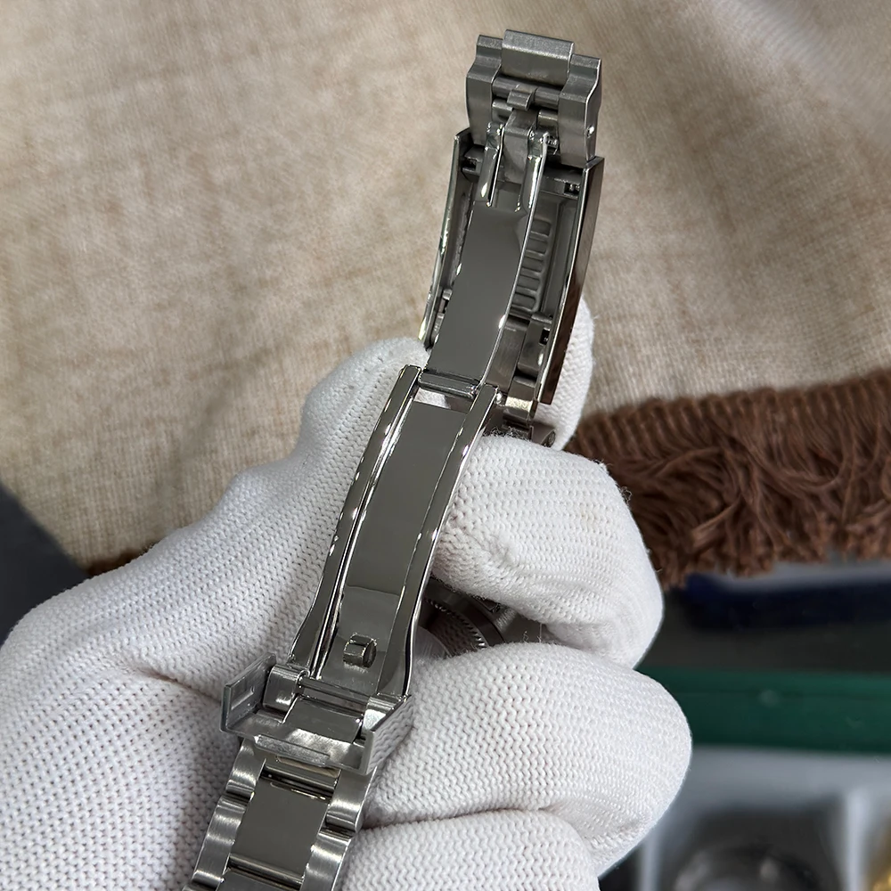 남성용 NH35 시계 럭셔리 사파이어 크리스탈 방수 기계식 손목 시계 스테인레스 스틸 남성용 자동 시계 블랙 다이얼 서브