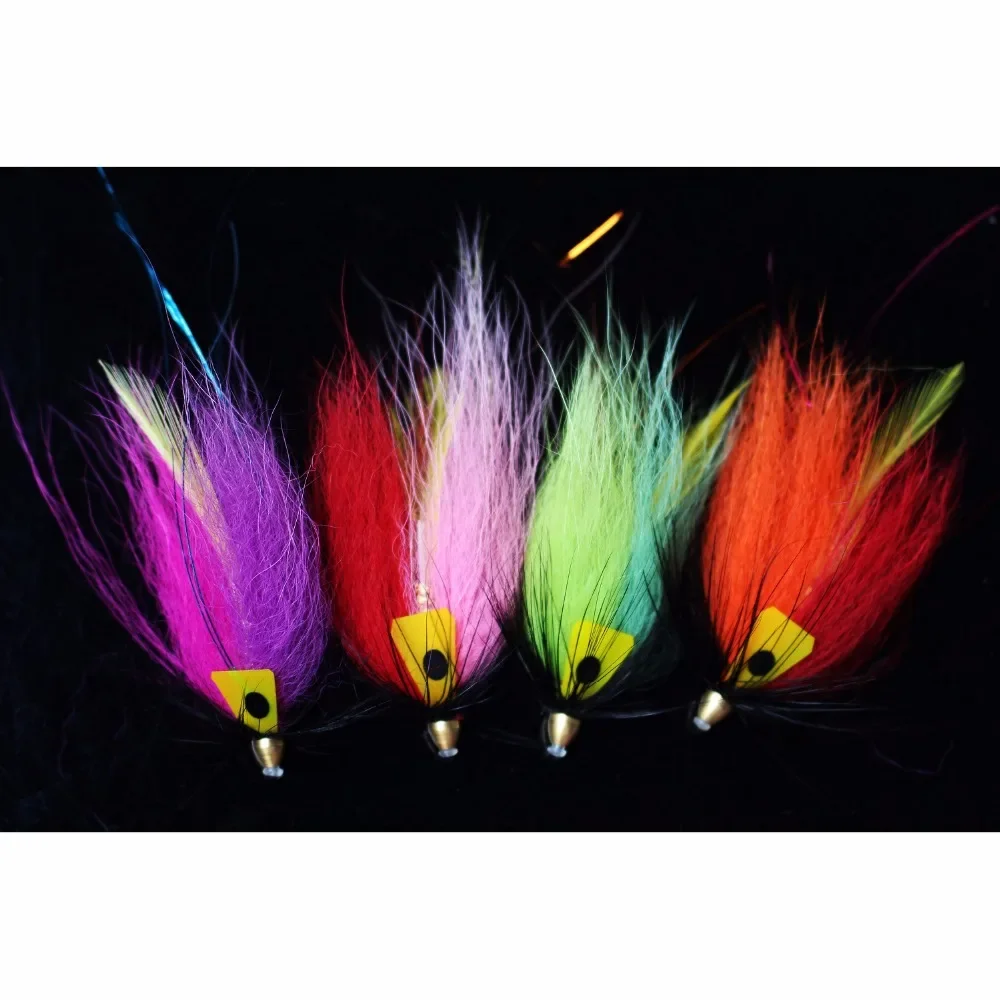 Tigofly 12 pcs 4 Colors Tube Fly For Salmon Trout Steelhead Fly Fishing Flies Lures Set