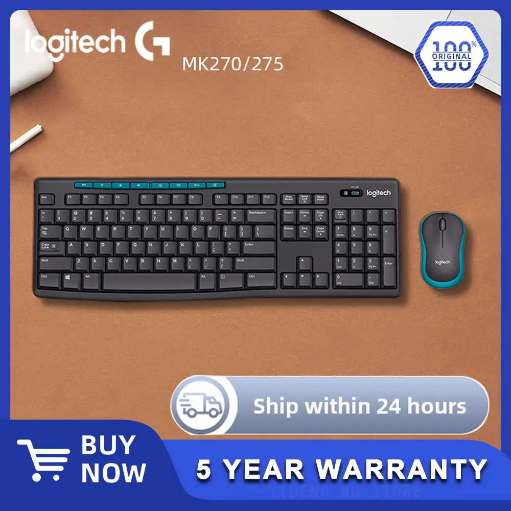 

Набор беспроводной клавиатуры и мыши Logitech MK275/MK270 для настольных компьютеров, ноутбуков, домашнего использования и офисного набора текста