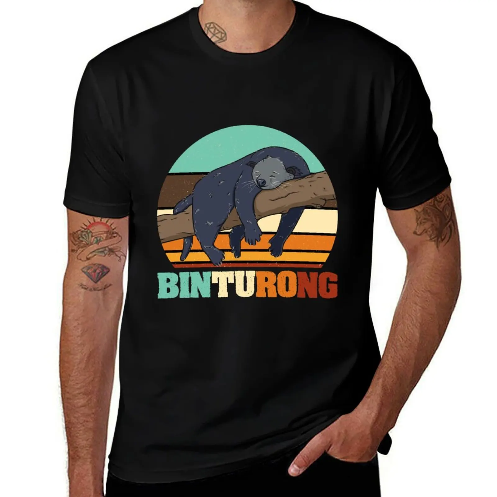 

Vintage Binturong Animal Lover Sunset T-Shirt customs design your own anime mens graphic t-shirts hip hop