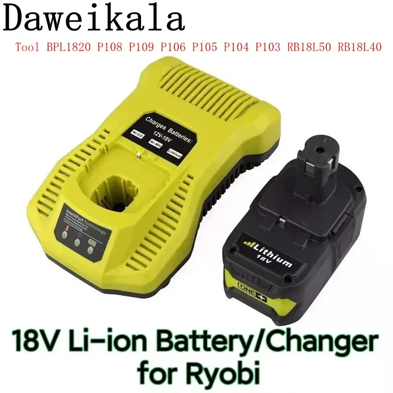 12.8AH 18V Li-ion Rechargeable Battery for Ryobi ONE+ cordless Power Tool BPL1820 P108 P109 P106 P105 P104 P103 RB18L50 RB18L40