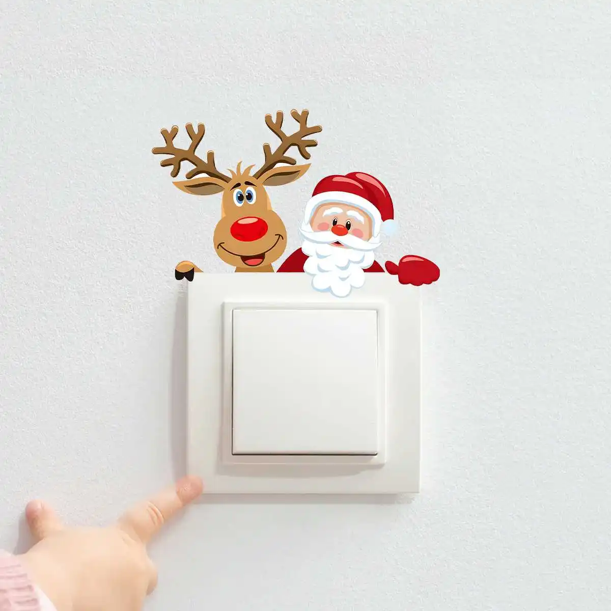 1Pc Christmas Light Switch Sticker, Santa Claus Stickers Christmas Decorations for Home 2024 Gifts Navidad Noel New Year 2025