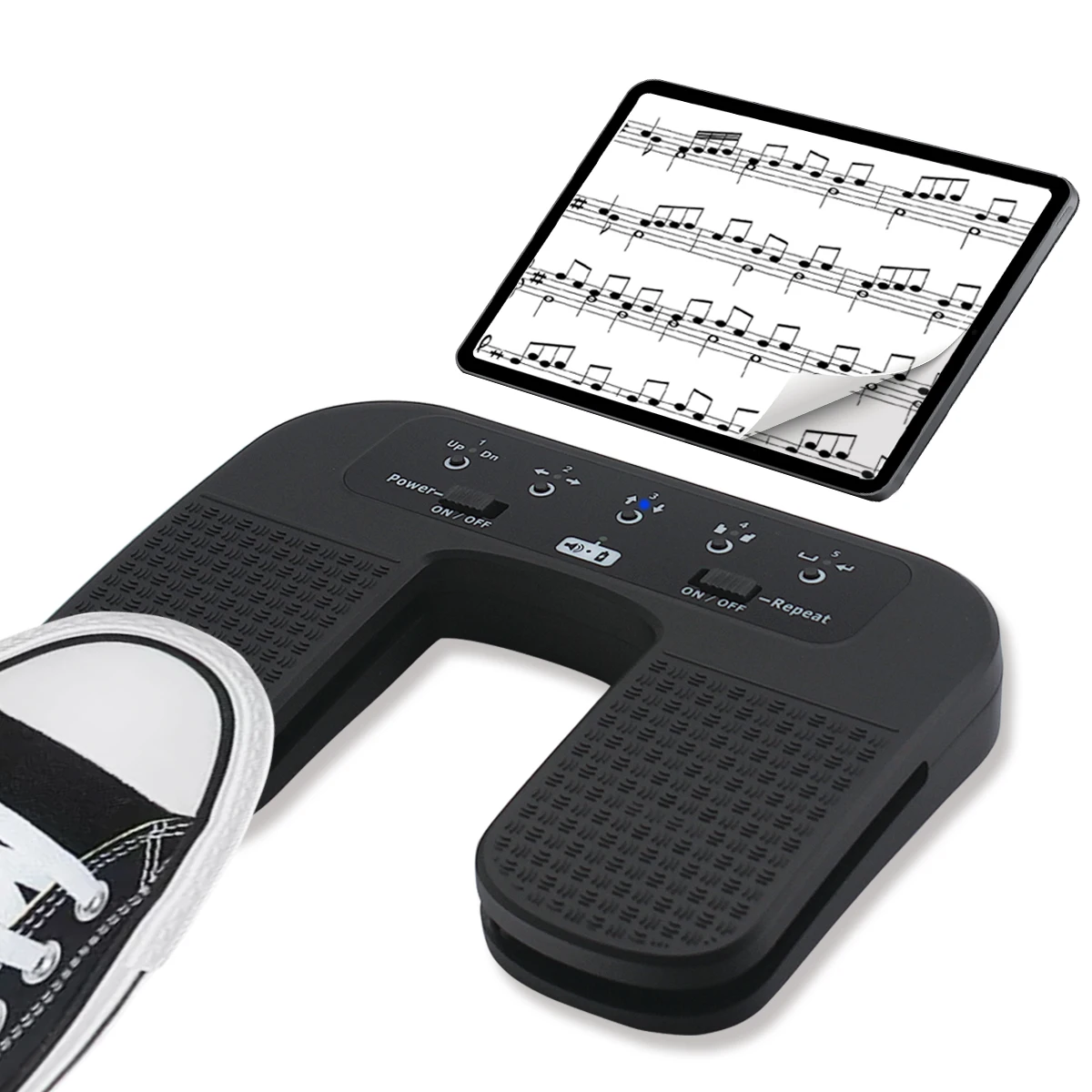 Yueyinpu Bluetooth Page Turner Pedal For iPad Smartphone Tablet Laptop Handsfree Silent Foot Switch Rechargeable Wireless Pedal