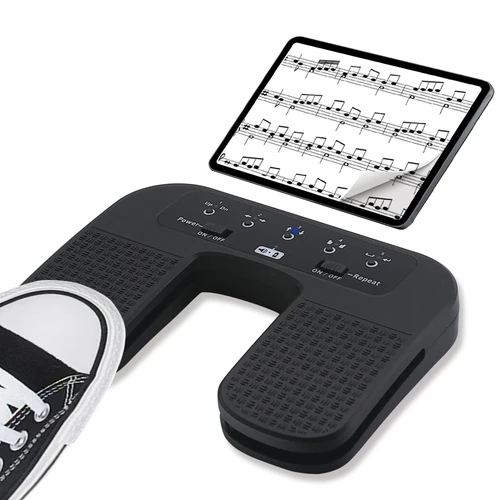 Yueyinpu Pedal volteador de página Bluetooth para iPad, teléfono inteligente, tableta, portátil, manos libres, interruptor de pie silencioso, Pedal inalámbrico recargable