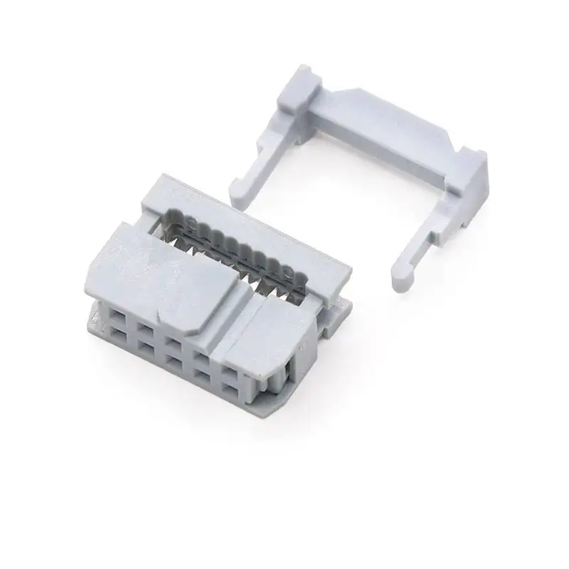10 Stück FC Grauer Crimpkopf 2,54 mm Flachbandkabel-Stecker Bullhorn-Stecker FC-6P 8P 10P 20P 40P 64P – Detail 2
