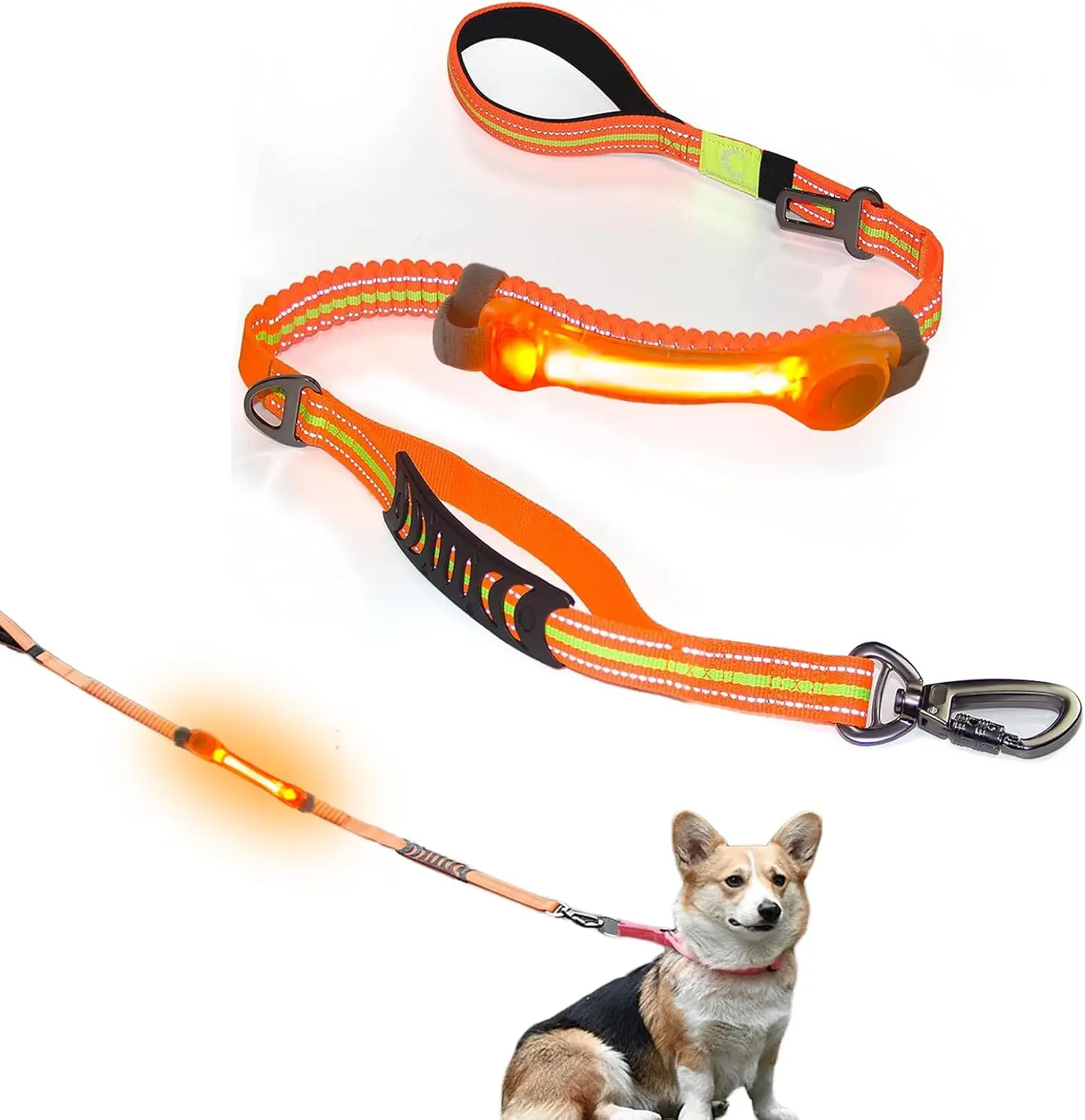 

Heavy Duty Dog Leash & LED Light Set - Safety Glowing Band for Night Walks