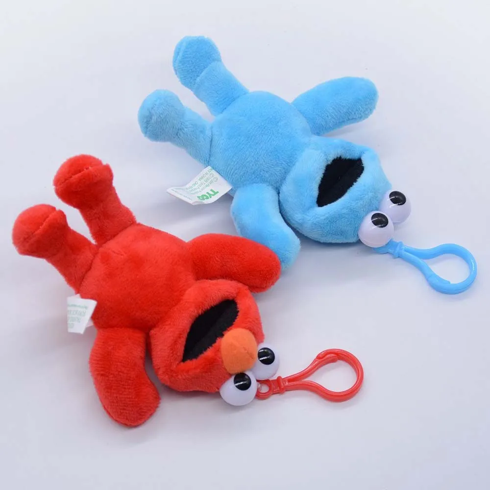 12cm Sesame Street Plush Keychain Lovely Elmo Cookie Demon Kawaii peluche Soft Stuffed Cartoon Toys Dolls Kids Gift Keyring