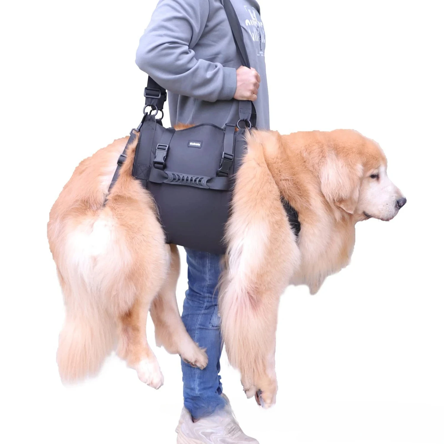 Adjustable, portable and convenient dog sling with comfortable hip support for rehabilitation and limping canines - Ideal mobili