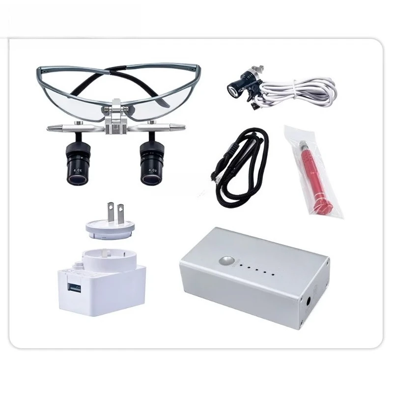Full Metal Ergo2 4X 5X 6X Ergonomic Loupes Surgical Dental Binocular Magnifier with Angled Design for Medical Clinical Operation