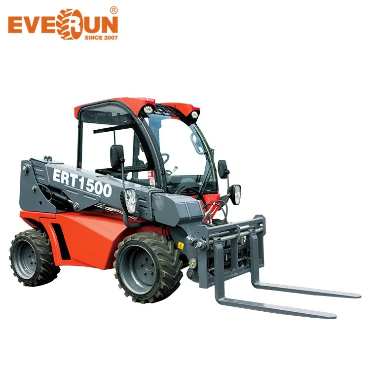 Everun Ert1500 1.35ton Telescopic Boom Compact Telehandler Mini Telescopic Wheel Loader Small Agricultural/Construction Equipmen