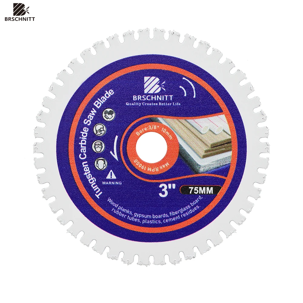 Imagem -03 - Brschnitt-brazed Carbide Woodworking Saw Blade Madeira com Prego Borracha Disco de Corte de Plástico Diâmetro 75 mm 100 mm 115 mm 125 mm 1pc