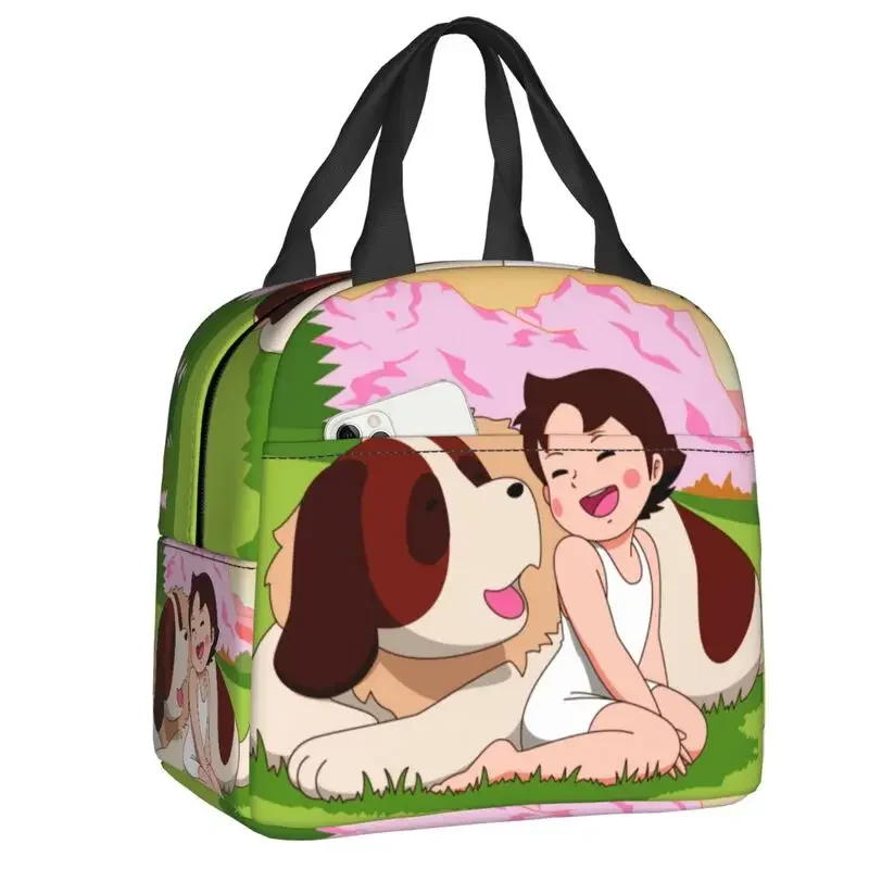 Cute Heidi Insulated Lunch Bags for Camping Travel Cartoon Anime Alps Mountain Girl Waterproof Thermal Cooler Bento Box Women