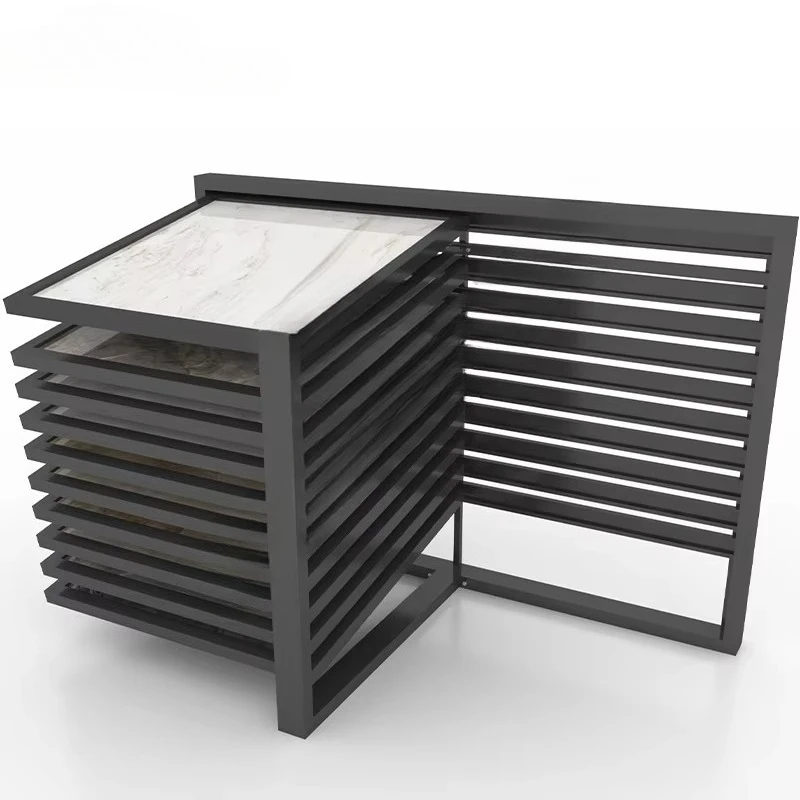 &c Custom Horizontal Pushing Ceramic Tile Decorative Stone Stand Wood Flooring Parquet Hardwood Deck Inclined Display Sliding