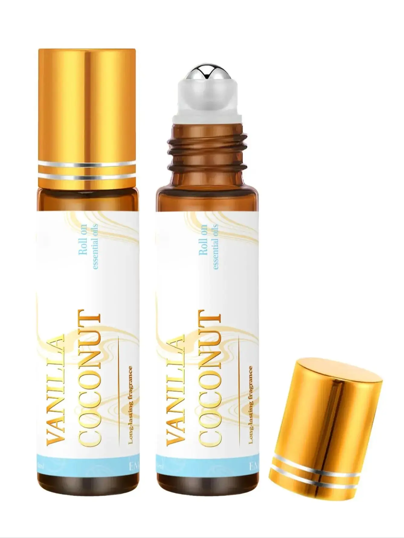 Huile essentielle de noix de coco et de vanille, parfum Rollerball, parfum naturel, soins de la peau, soins des ongles, massage corporel, Mini cadeaux de vacances, 10ml