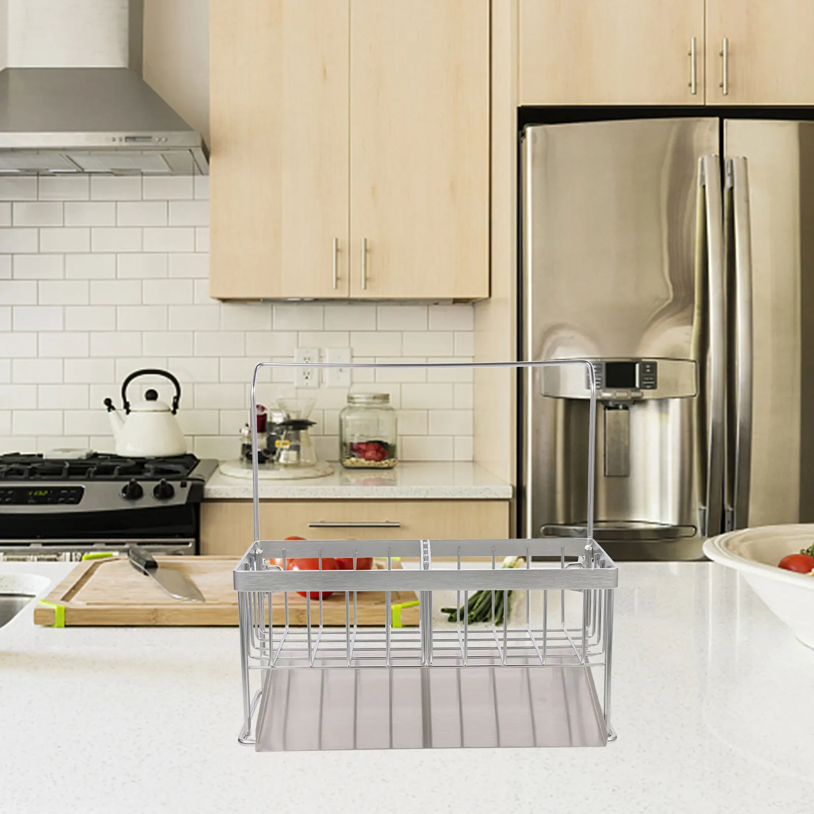 

Kitchen Storage Rack Dish Towel Holder ganizer Silver Stainless Steel Sink Drain Design Space Saver Clean Tidy