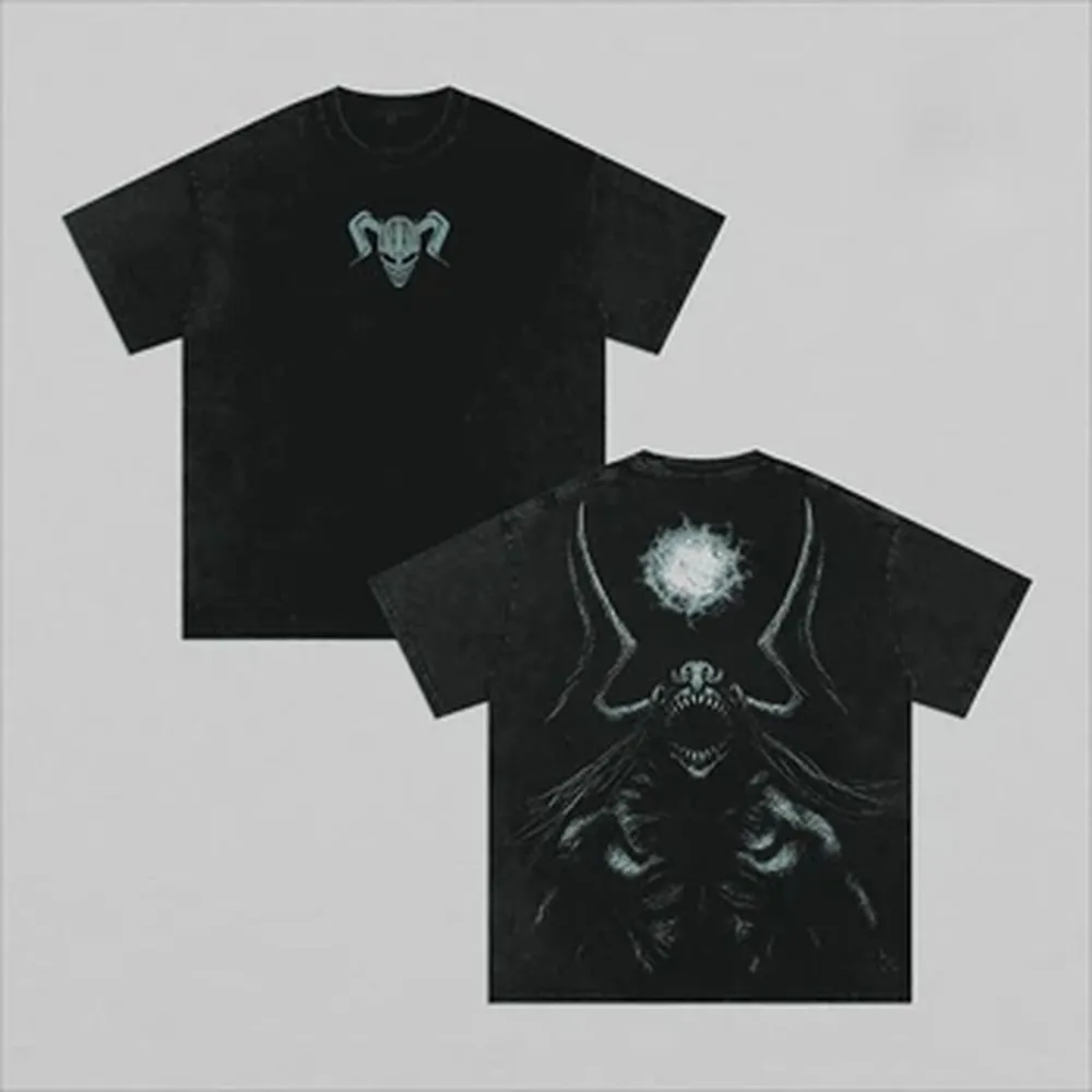 Camiseta Kurosaki Ichigo BLEACH Manga, Estilo Hip Hop Y2k Vintage, Lavada, de Verano, Manga Corta, Algodón, Ropa Urbana para Hombre