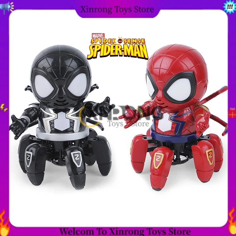 

Marvel's Six legs Spider-man Dancing Robot Musical Light Electric Doll Toy Black Spiderman Action Figure Children Funny Toy Gift