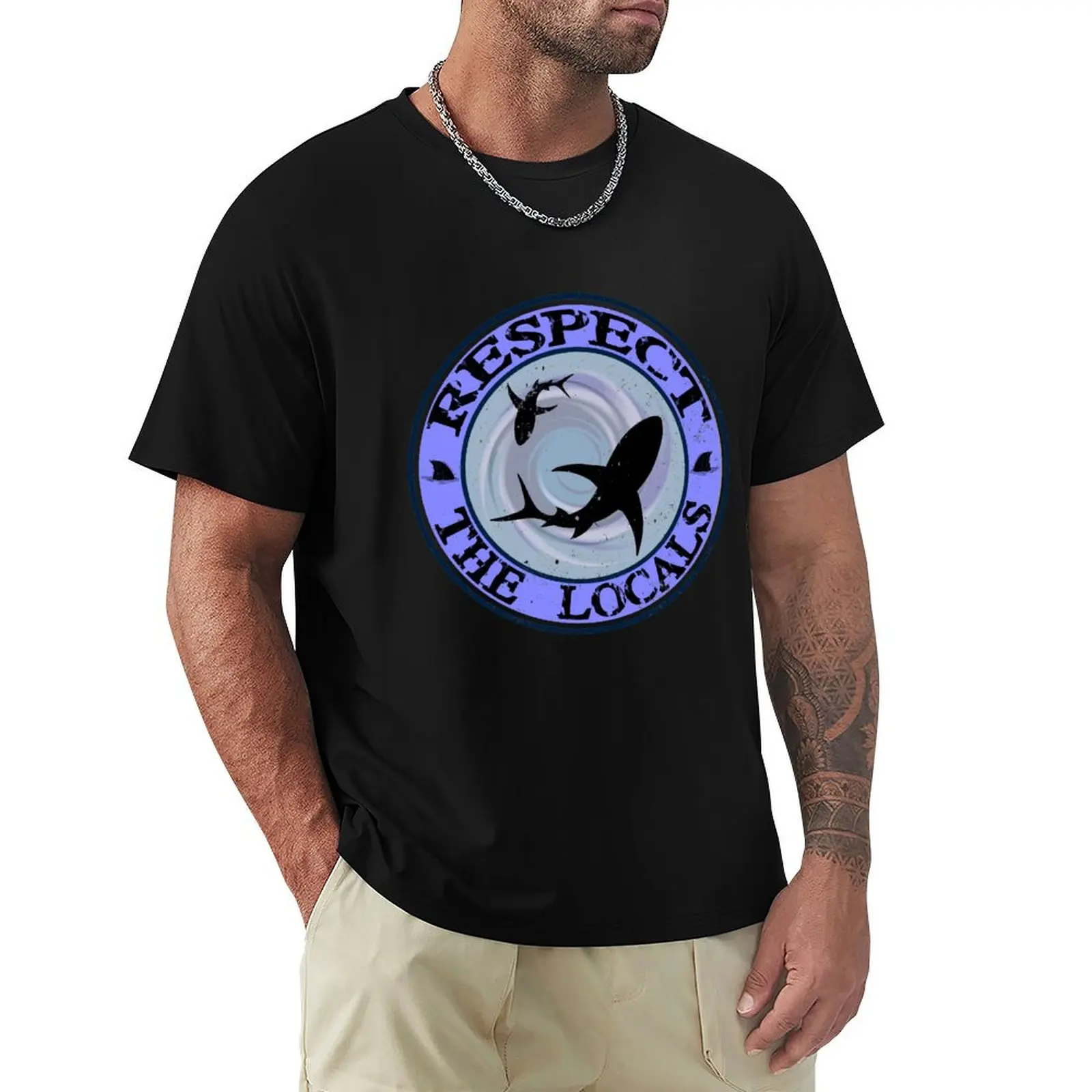 

Respect The Locals Shark T-Shirt Breathable Mesh Panel T-Shirt