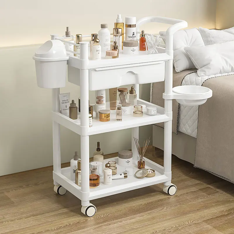 

Minimally Modern Beauty Salon Nail Cart Multi-layer Mobile Tool Storage Cart with Drawers Kitchen and Bathroom Storage Rack