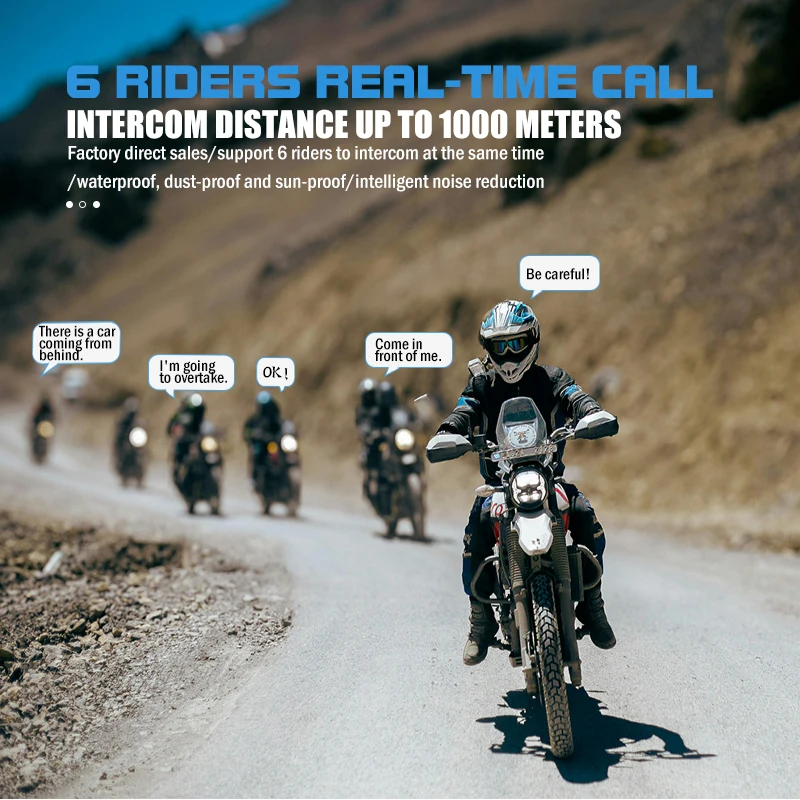 6 Riders Motorcycle Intercom Headset Helmet BT Earphone MAXTO M2 Helmet Intercom Motorcycle