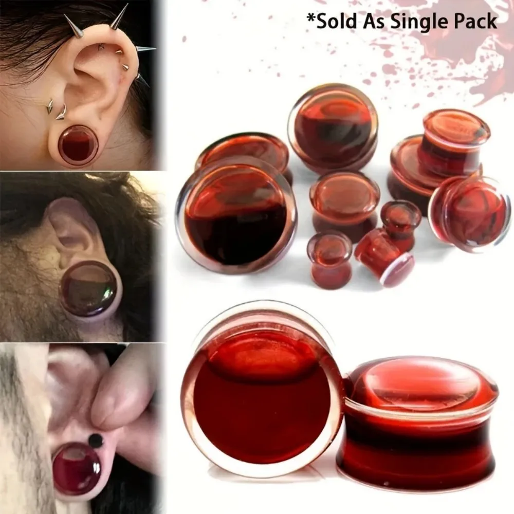 Un/simple, rétro Punk sang rouge Vampire acrylique spirale oreille expansion oreille Tunnel bouchon expanseur usage quotidien, unisexe,