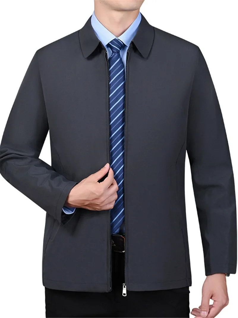 

Business Casual Man Jacket Spring and Autumn Collar Jacket Men's Business Casual Loose Executive Coat Formal Jacket for Men