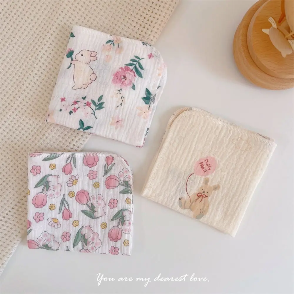 

Детское хлопковое квадратное полотенце для лица с цветочным принтом