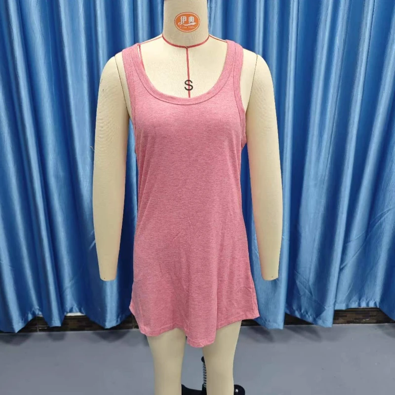 ชุดสตรีฤดูร้อน 2025 แฟชั่น U-คอแขนกุดสบายๆทุกวันตรงเสื้อกั๊กมินิชุดเสื้อผ้าผู้หญิงใหม่