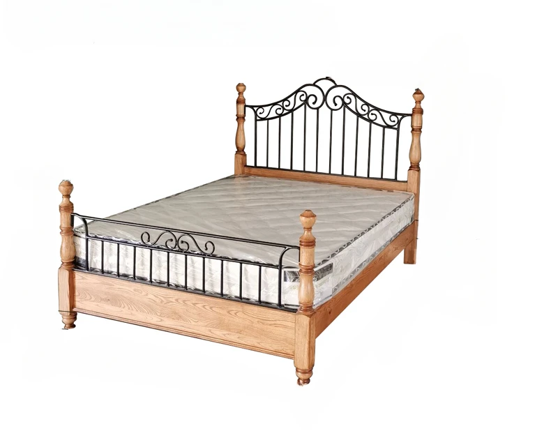 Princess Bed Ironwood Bed North American Black Walnut Solid Wood Ironframe Bed Double Bed Wedding Bed