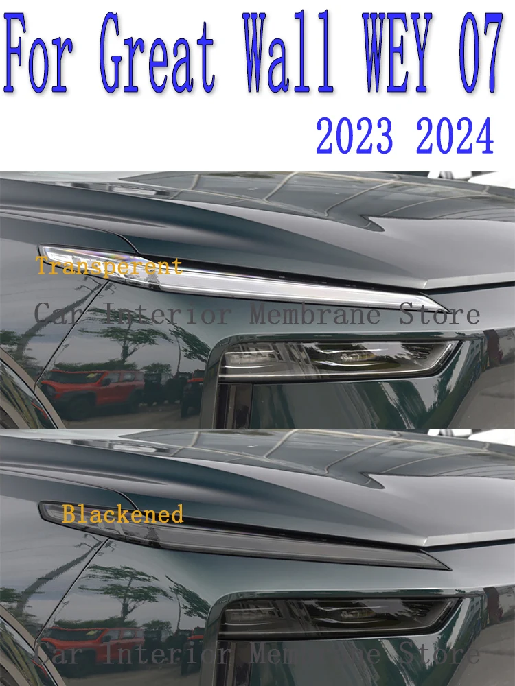 

For Great Wall WEY 07 2023 TPU Car Exterior Headlights Anti-Scratch Protective Film Headlamps Repair Sticker Accessories Refit