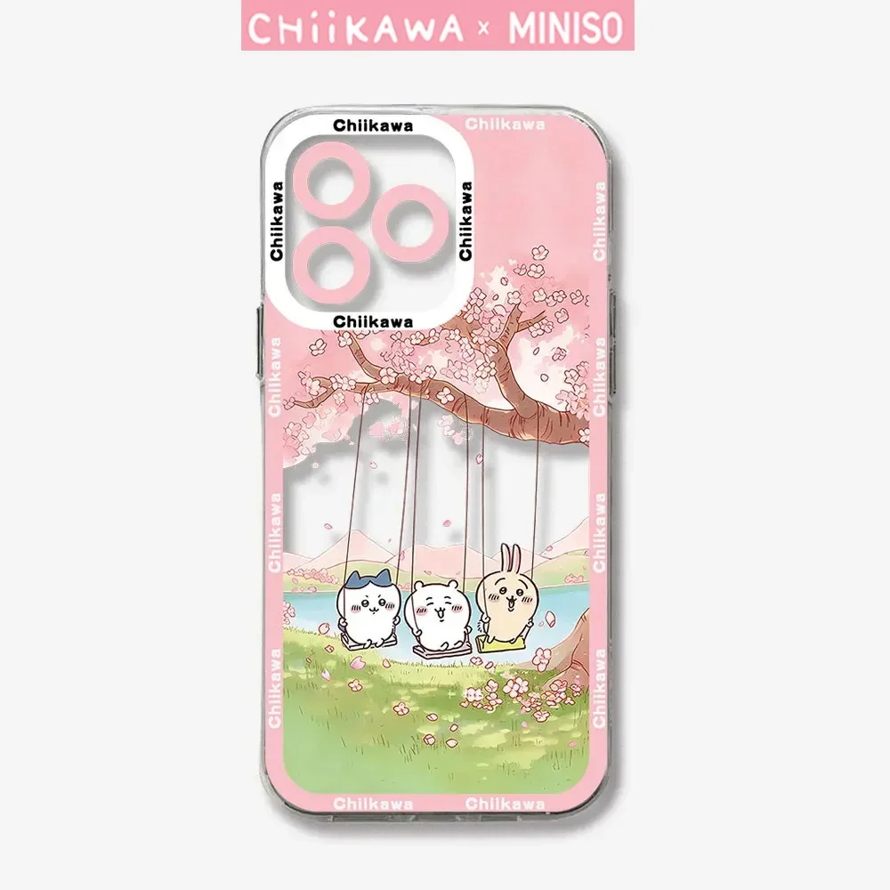 Miniso X Chiikawa Collaboration Phone Case for iPhone 11 12 13 15 14 16  Pro Max Plus X XS XR Mini Soft Shockproof Cover Funda