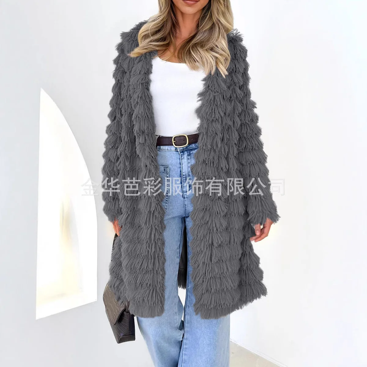 Amazon Popular Fur Coat Women's Thermal Jacket European and American Cross-border Autumn and Winter Medium and Long Haining Fur