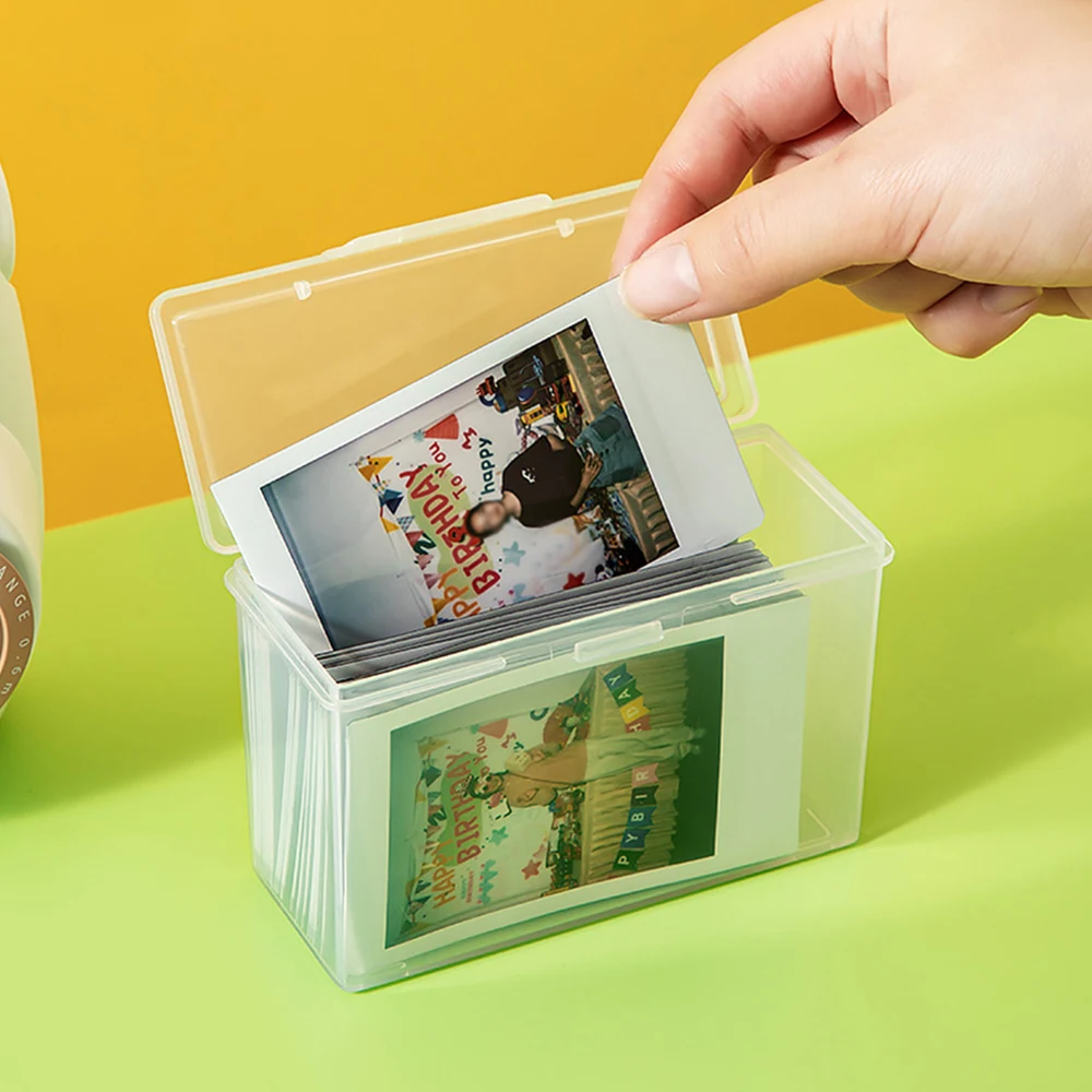 Transparent Mini Card Storage Box Small Dental Floss Storage Box Plastic Photo Card Container Card Holder Desktop Organizer