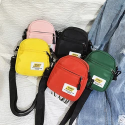 Mini bolso cuadrado pequeño de nailon con cremallera para mujer, bolsa de mensajero de ocio, bolso de hombro de almacenamiento para teléfono, moda Simple